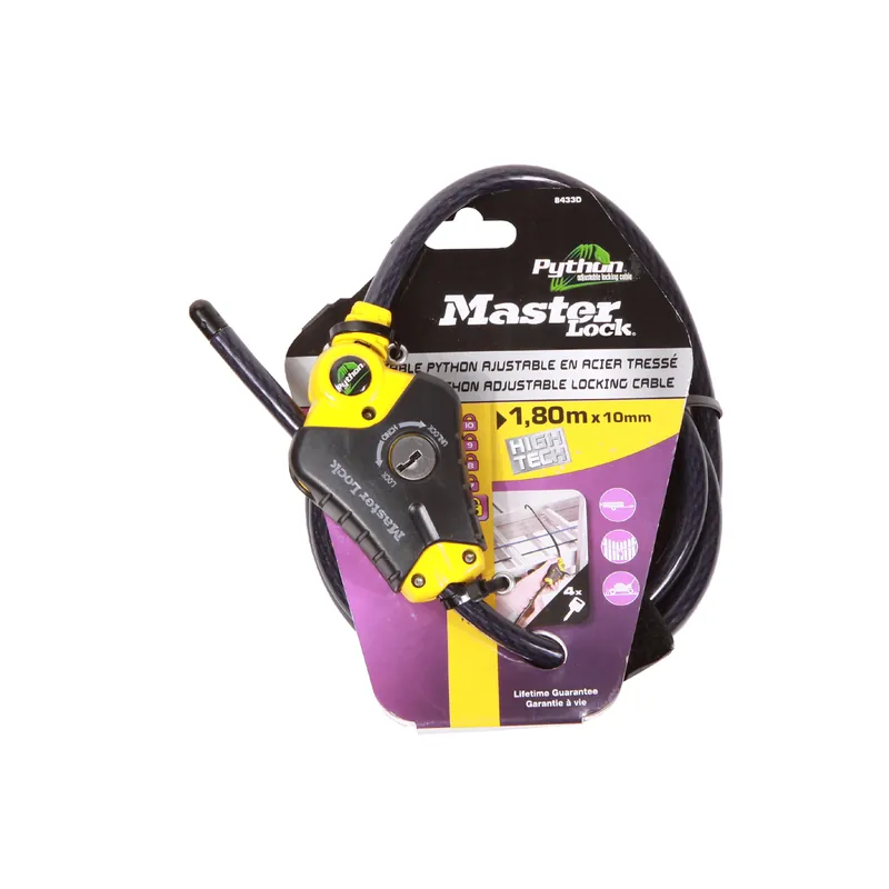 Abverkauf Python Schloss Masterlock - Schwarz, 1,8 m