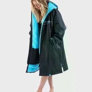 Ausverkauf dryrobe Advance Long Sleeve Poncho REMIX Schwarz Blau Camo - L