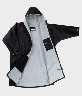 dryrobe Advance Long Sleeve Poncho Black / Grey - S Expressversand