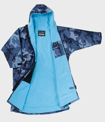 dryrobe Advance Long Sleeve Poncho Blue Camo / Blue - S Super-Preis