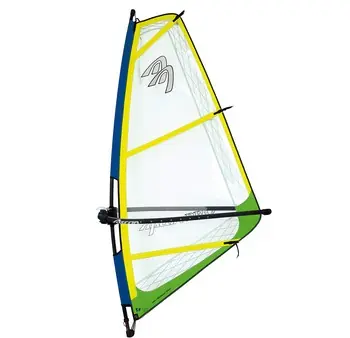 Ascan Pro Rigg Kinder-Jugend-Damen Windsurfsegel komplett Segel+Mast+Gabel Gelb - 2,5 qm Echt