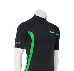 Ascan Shirt Black/Green 1/2 Kurzarm Uv-Schutz Rash Surfshop 24 online - Windsurf, Foil, Wing Neuheit