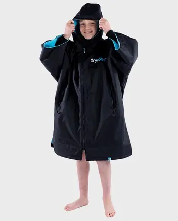 Sichere Zahlung DRYROBE Advance Short Sleeve KIDS Schwarz - Blau 5-9