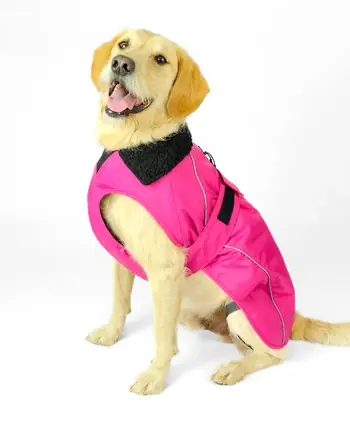 Knallerangebot DRYROBE Dog Coat Hundemantel Pink Schwarz - L