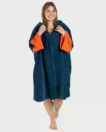 Schnäppchen DRYROBE Fullzip Handtuchmantel Baumwolle Blau - L
