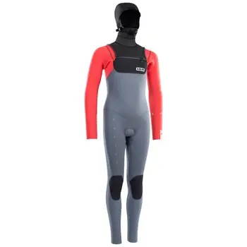 Wochenendangebot ION Kinder Neoprenanzug Capture 6/5 Hood Front Zip - Wetsuits - 128/8 steel blue/red/black