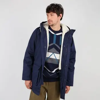 Oxbow Twill long parka jacket sherpa lined / 5K/5K mixed organic cotton/recycled polyester long jacket. Q2JACOBSEN Rabatt