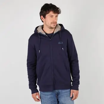 Echt Oxbow Zippered hooded sherpa lining cotton sweatshirt. Q2SWEM