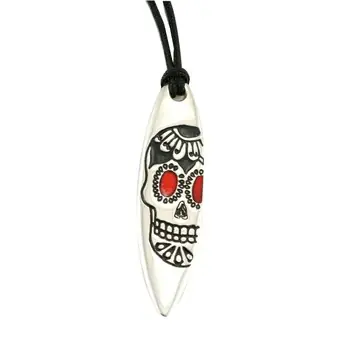 Silver+Surf Silber Schmuck Surfboard mit Totenkopf Sonderaktion