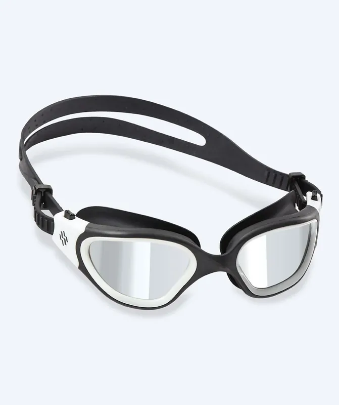 Abverkauf Watery Schwimmbrille für Freizeitschwimmer - Raven Mirror - Schwarz/Weiß