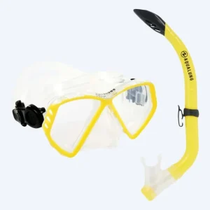 Aqualung Combo Schnorchelset für Kinder (8-18) - Combo Cub - Klar/Gelb Neu Im Sortiment