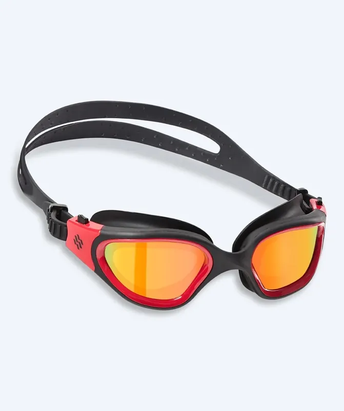 Watery Schwimmbrille für Freizeitschwimmer - Raven Mirror - Schwarz/Rot Meistverkauft