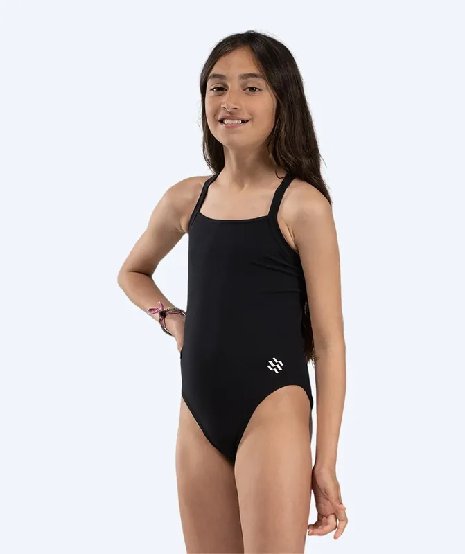 Watery Badeanzug für Mädchen - Freestyler Solid - Schwarz Sichere Zahlung