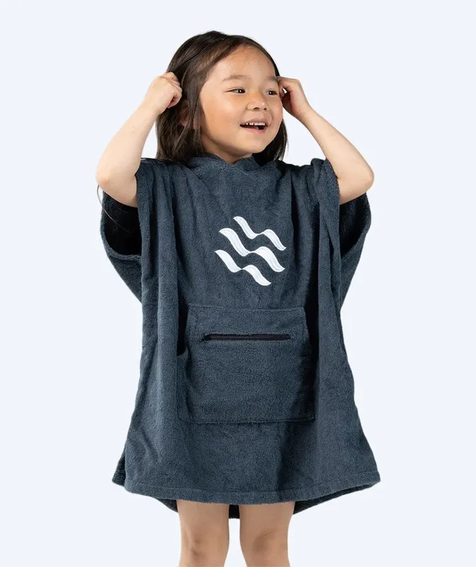 Billig Watery Badeponcho für Kinder (1-6) - Baumwolle - Dunkelblau