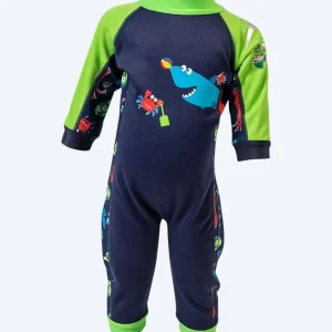 Konfidence Neoprenanzug für Babys - SplashyTM - Dunkelblau/Hellgrün Finale Aktion