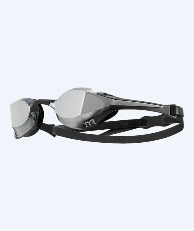 TYR Elite Schwimmbrillen - Tracer-X Elite Mirrored - Schwarz/Silber Sonderangebot