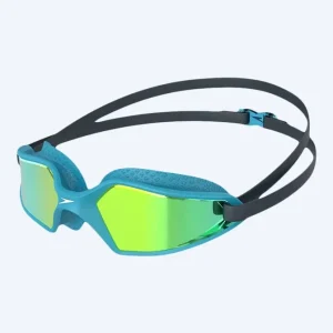Garantierte Lieferung Speedo Wettkampf Schwimmbrille für Kinder (6-14) - Hydropulse Mirror - Blau/Gelb