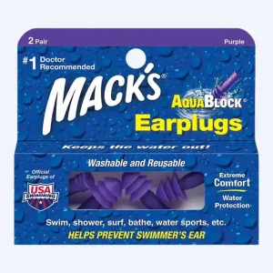 Mack´s Ohrstöpsel zum Schwimmen 2 Paar - Aqua Block - Lila Neue Ware