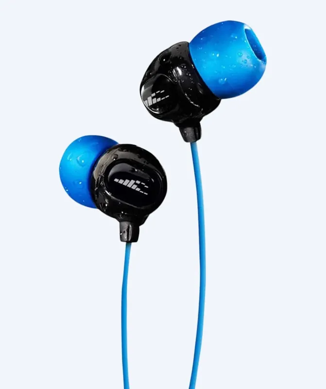 Direktkauf H2OAudio wasserdichte Kopfhörer - Surge S Plus - Lange Schnur - Blau