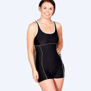 Mirou Badeanzug mit Bein für Damen - 244S - Schwarz/Weiß Preiswert