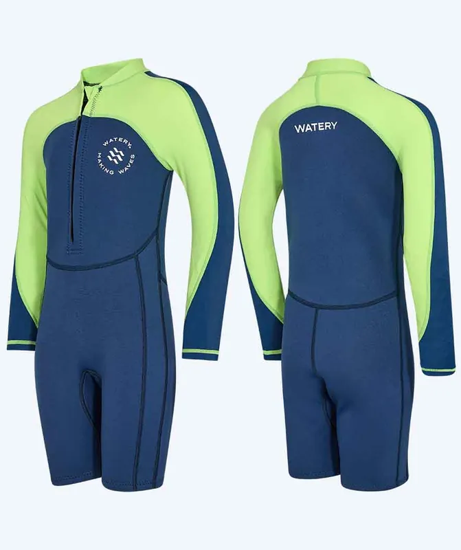 Abverkauf Watery UV Neoprenanzug für Kinder - Calypso Langarm - Atlantic Green
