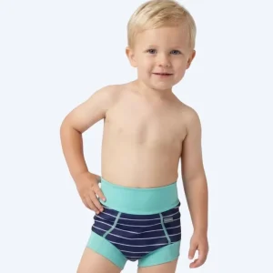 Abverkauf Watery Schwimmwindelhosen für Kinder - Neoprene Swim Nappy - Turquoise Stripes