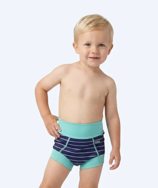 Abverkauf Watery Schwimmwindelhosen für Kinder - Neoprene Swim Nappy - Turquoise Stripes