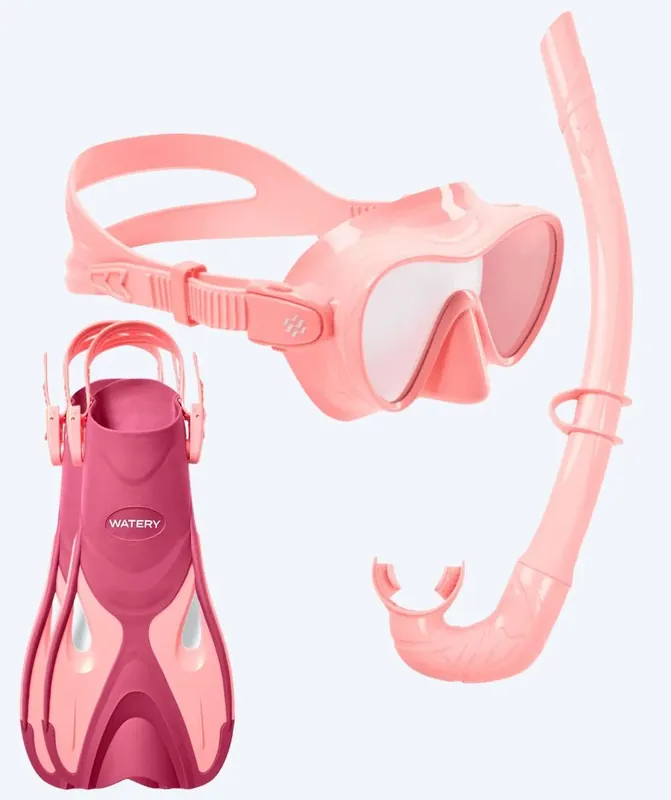 Knallerangebot Watery Schnorchelset für Kinder - Fisher/Cliff - Rosa/Rosa