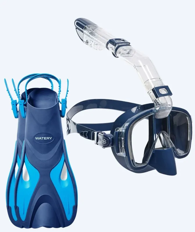 Angebot Watery Schnorchelset für Erwachsene - Fisher/Pearl - Blau/Dunkelblau