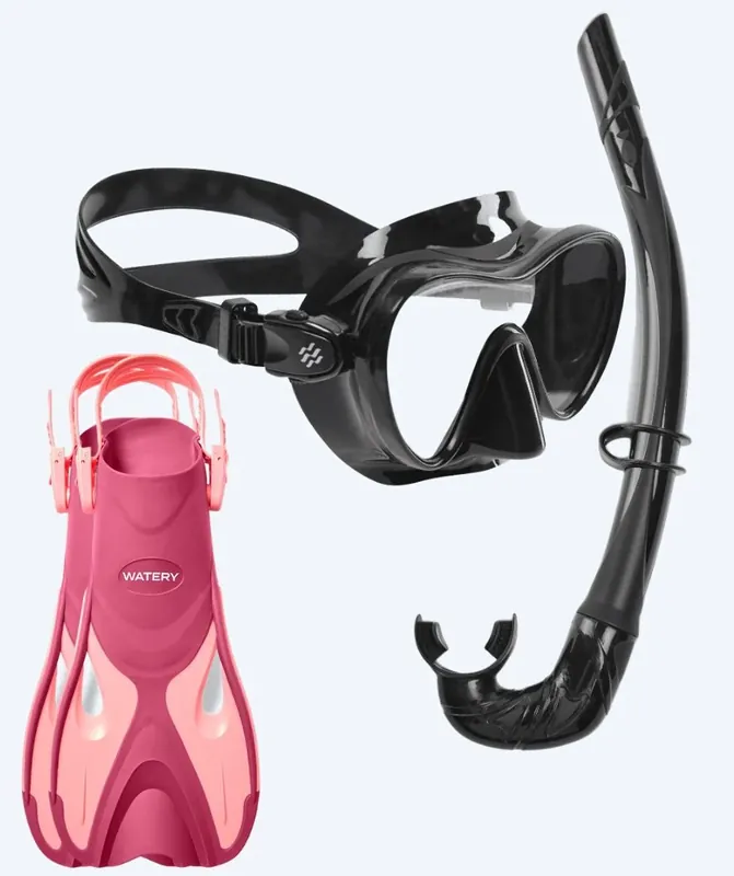 Jetzt Kaufen Watery Schnorchelset für Erwachsene - Fisher/Cliff - Rosa/Schwarz