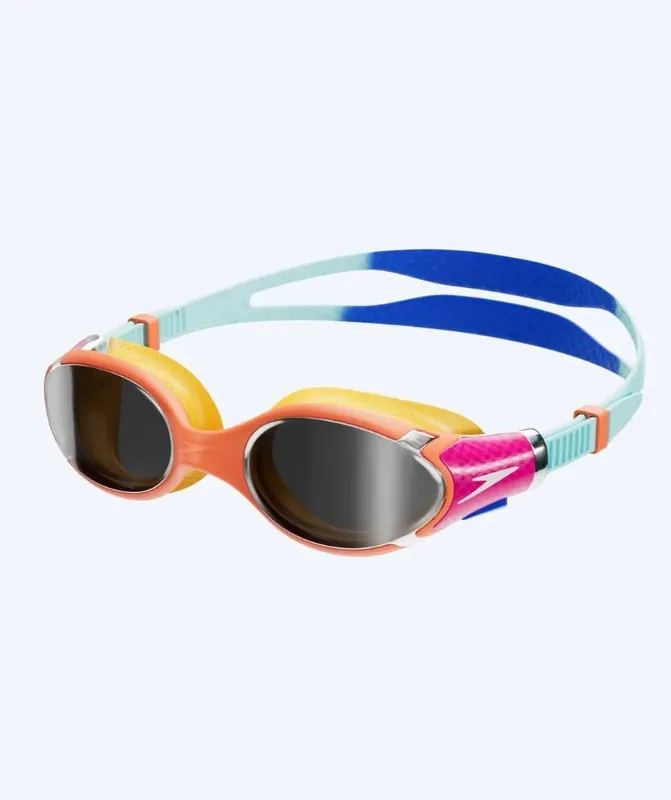 Speedo Schwimmbrille für Kinder (6-14) - Biofuse 2.0 Mirror - Orange/Dunkelblau Preiswert