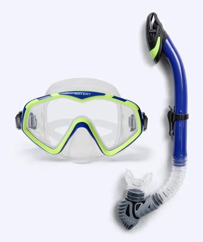 Sofort Bestellen Watery Combo Schnorchelset für Erwachsene (ab 15 Jahre) - Leach Pro - Blau/Gelb