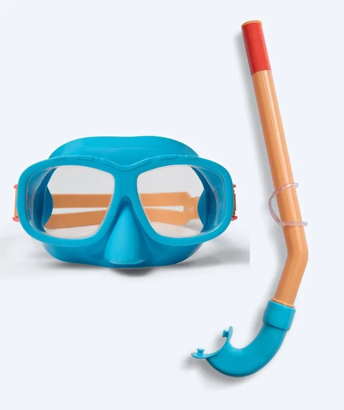 Watery Combo Schnorchelset für Kinder (4-10) - Wyre - Blau/Orange Online Kaufen