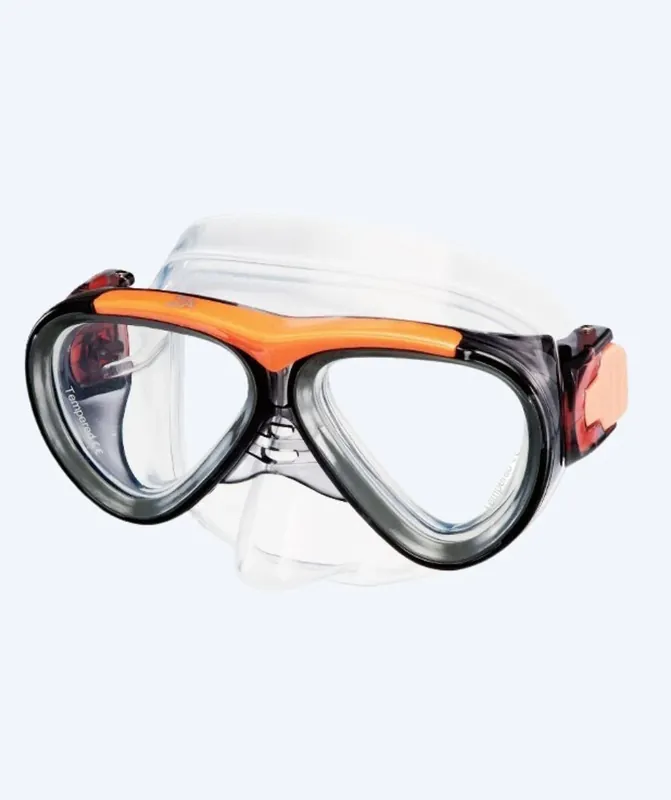 Primotec Tauchmaske mit Sehstärke für Kinder - M59 (-1.0 – -8.0) und (+1.0 – +4.0) - Schwarz/Orange Nur Für Kurze Zeit