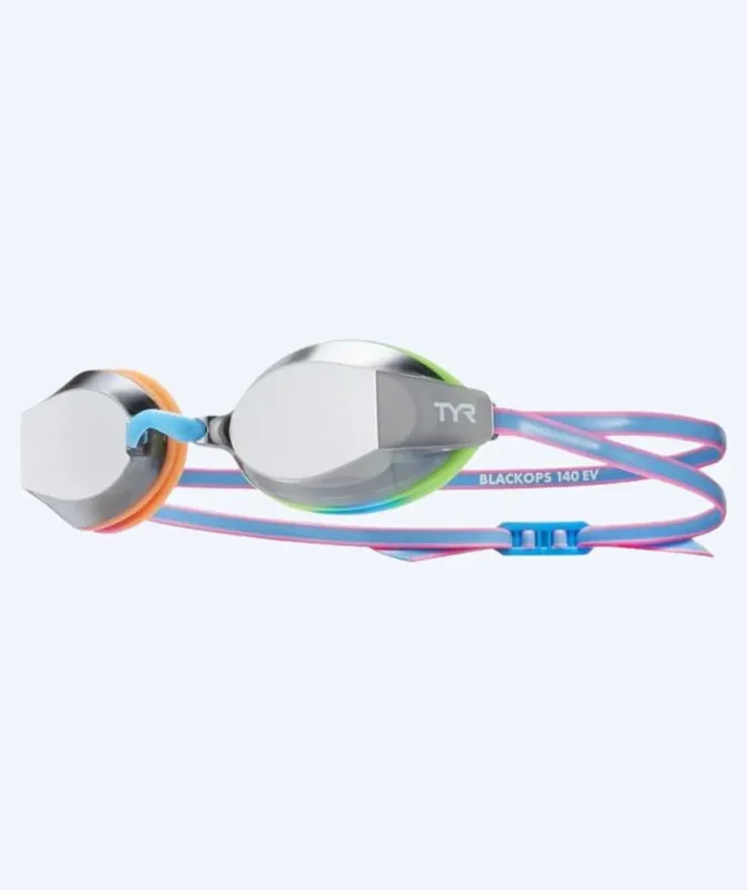 Begrenztes Angebot TYR Schwimmbrille für Junioren - Blackops 140 EV Mirrored - Blau/Hellrosa