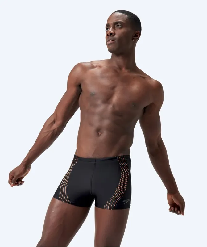 Zertifiziert Speedo Aquashorts für Herren - Duo Logo Print - Schwarz/Grün