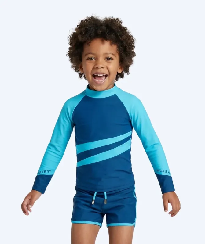 Preiswert Watery UV Shirt für Kinder - Manami Langarm Rashguard - Atlantic Blue