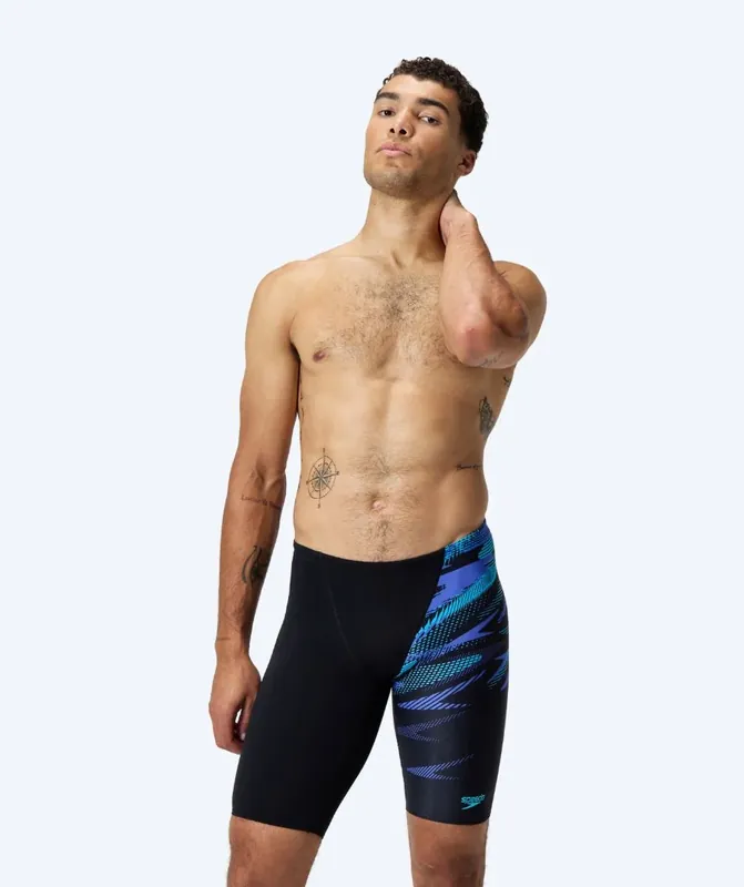 Jetzt Bestellen Speedo lange Badehose für Herren - Hyperboom V-Cut - Schwarz/Blau