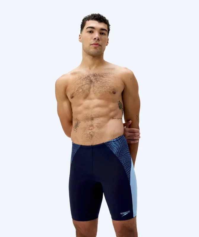 Preiswert Speedo lange Badehose für Herren - Endurance Max Splice - Dunkelblau/Hellblau