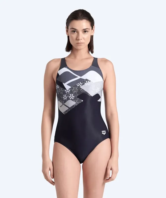 Günstig Arena Badeanzug für Damen - Control Pro Kikko - Schwarz/Grau