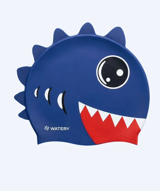 Watery Badekappe für Kinder - Dashers - Shark (Blau/Rot) Neuheit