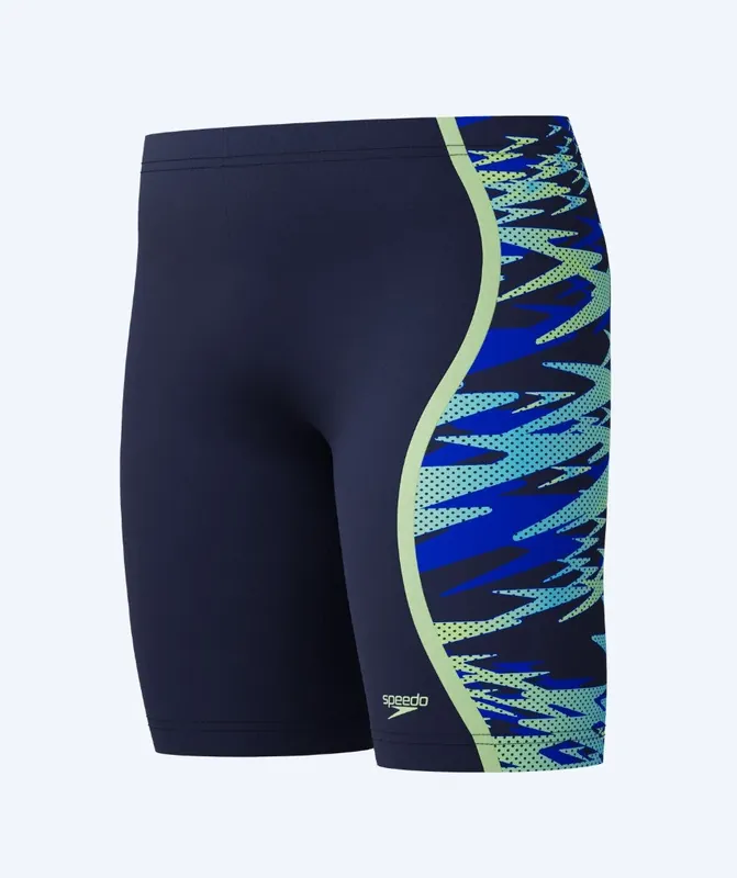 Speedo lange Badehose für Jungen - Hyperboom Splice - Dunkelblau/Grün Aktuell