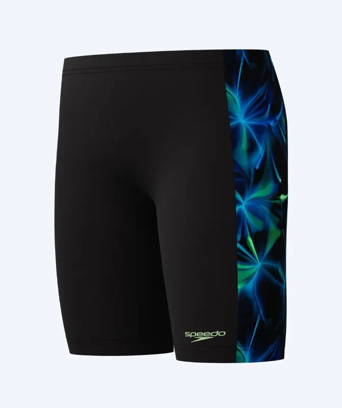 Markenprodukt Speedo lange Badehose für Jungen - Print Panel - Schwarz/Grün