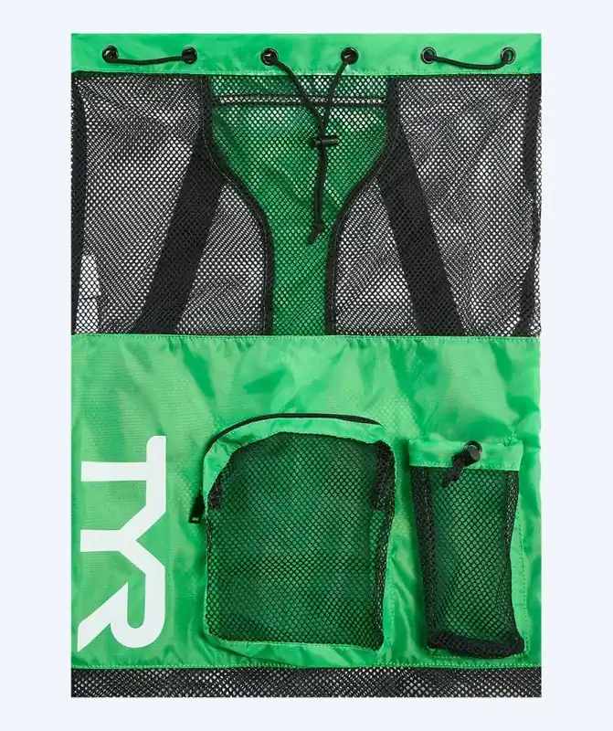 TYR Netzbeutel zum Schwimmen - Big Mesh Mummy 40L - Grün/Schwarz Neu