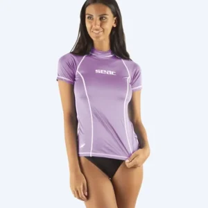 SEAC UV Shirt für Damen - T-Sun Short - Lila/Weiß Markenware