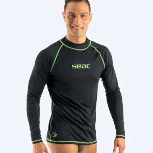 SEAC UV Shirt für Herren - T-Sun Long - Schwarz/Grün Garantierte Lieferung