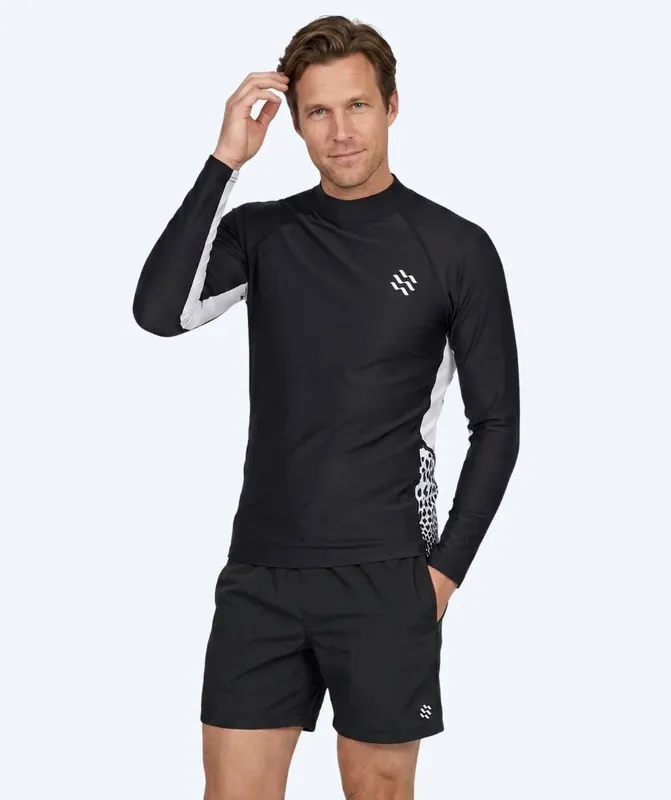 Neu Im Sortiment Watery UV Shirt für Herren - Scylla Langarm Rashguard - Schwarz/Weiß