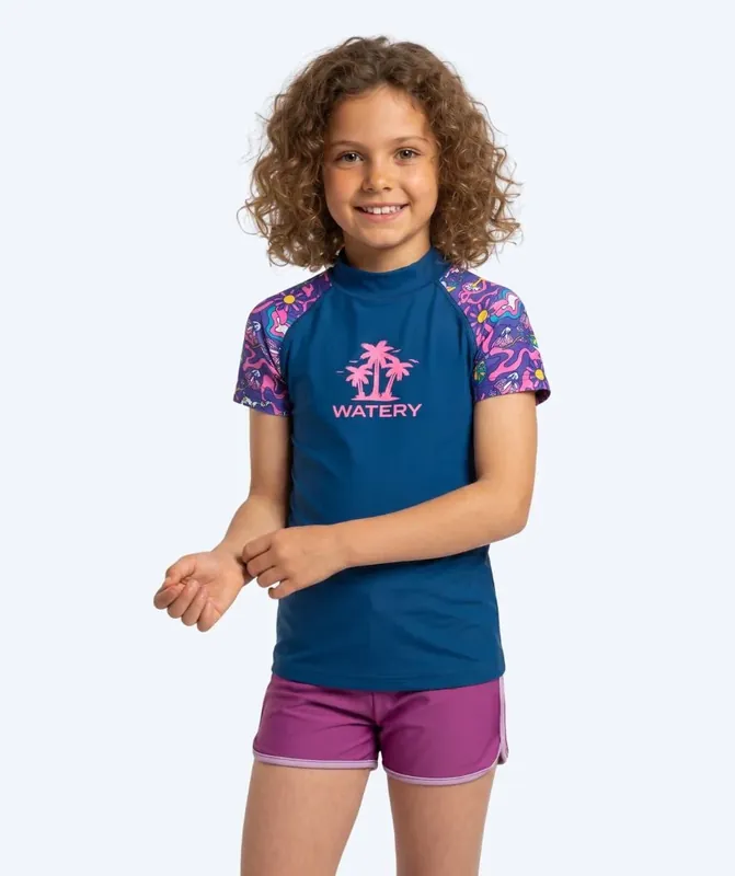 Sofort Bestellen Watery UV Shirt für Kinder - Osiris Kurzarm Rashguard - Mehrfarbig/Dunkelblau
