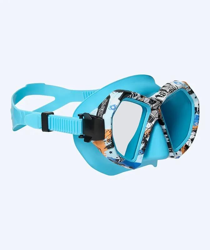 Watery Tauchmaske für Junioren (8-15) - Riku Camo - Blau Must-Have
