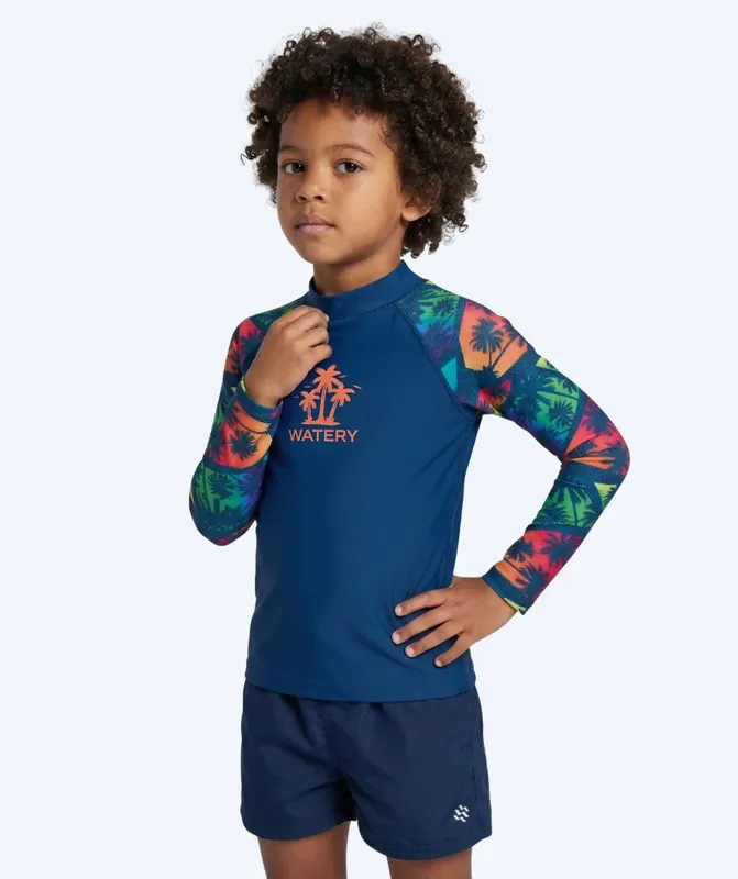 Jetzt Kaufen Watery UV Shirt für Kinder - Katsu Langarm Rashguard - Mehrfarbig/Dunkelblau